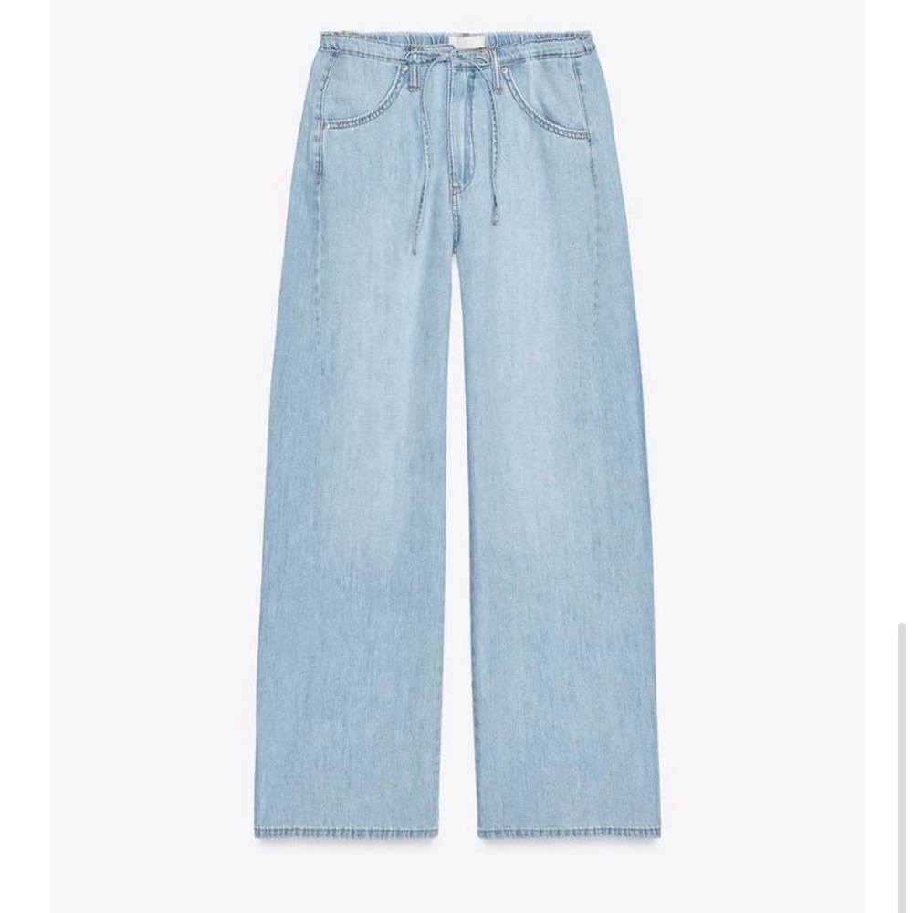 NWT Zara flowy drawstring denim pants Jean 38/6